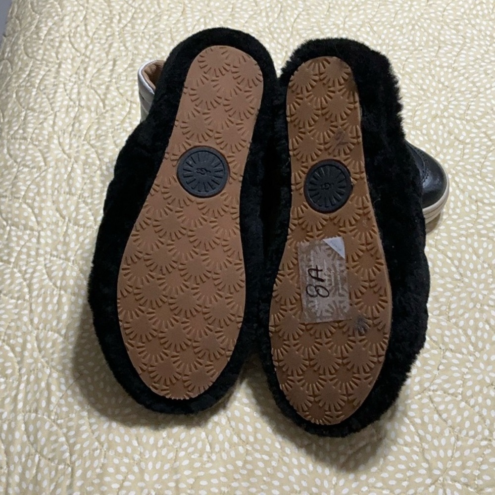 Ugg Women's Fluff Yeah Blk Comfort Slides Slippers Size 8 - Picture 10 of 13